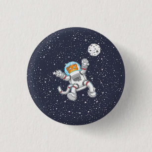 Cat Astronaut im Weltraum Anzug Funny Astronomie Button