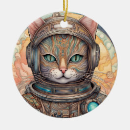 Cat Astronaut ist eine aufwändige Animation Keramik Ornament