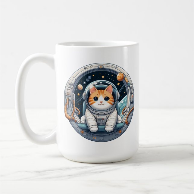 Cat Astronaut Kaffeetasse (Links)