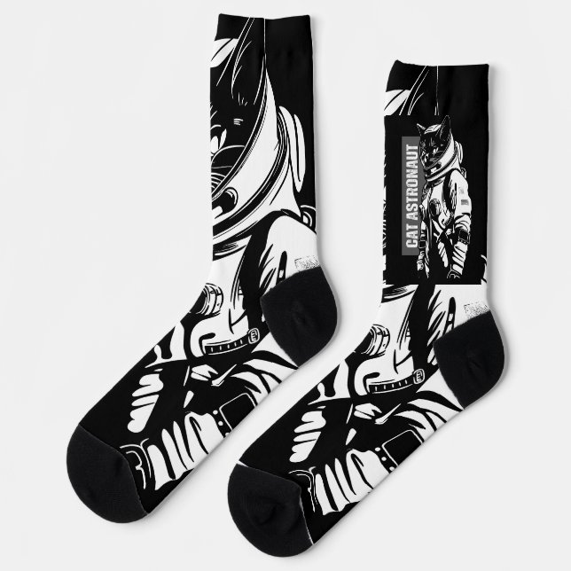 Cat Astronaut Socken (Linkes Detail)