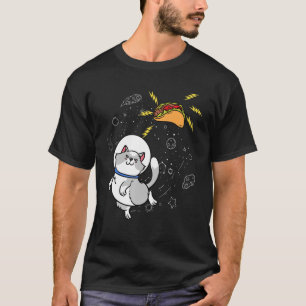 Cat Astronaut Space Galaxy Taco Mexicanisches Esse T-Shirt