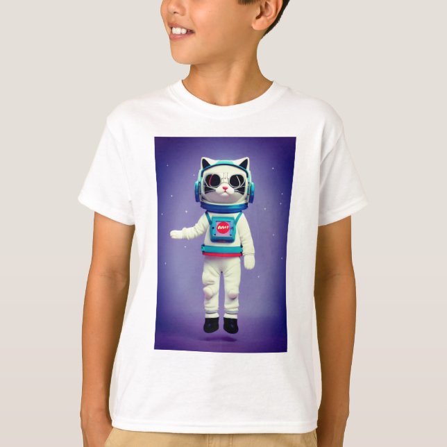 Cat Astronaut T-Shirt (Vorderseite)