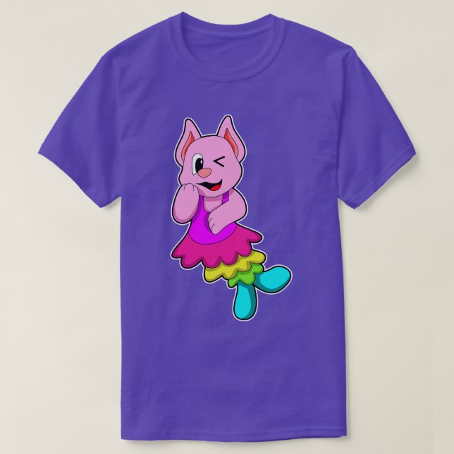 Cat at Dance with Skirt T-Shirt (Design vorne)