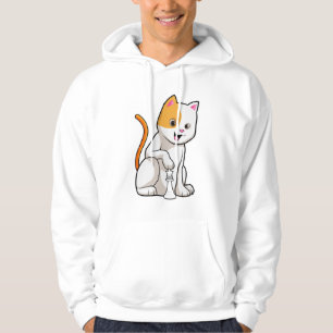 Cat at Schach mit Schachstück gepaart Hoodie