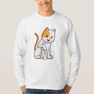 Cat at Schach mit Schachstück gepaart T-Shirt