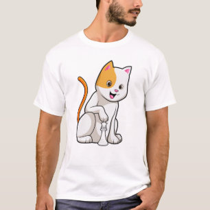 Cat at Schach mit Schachstück gepaart T-Shirt