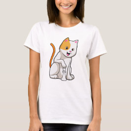 Cat at Schach mit Schachstück gepaart T-Shirt