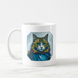 Cat Ate The Canary Feather Art | Unique Colorful Kaffeetasse