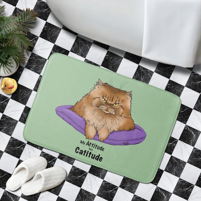 Cat Attitude Funny Badematte (Von Creator hochgeladen)