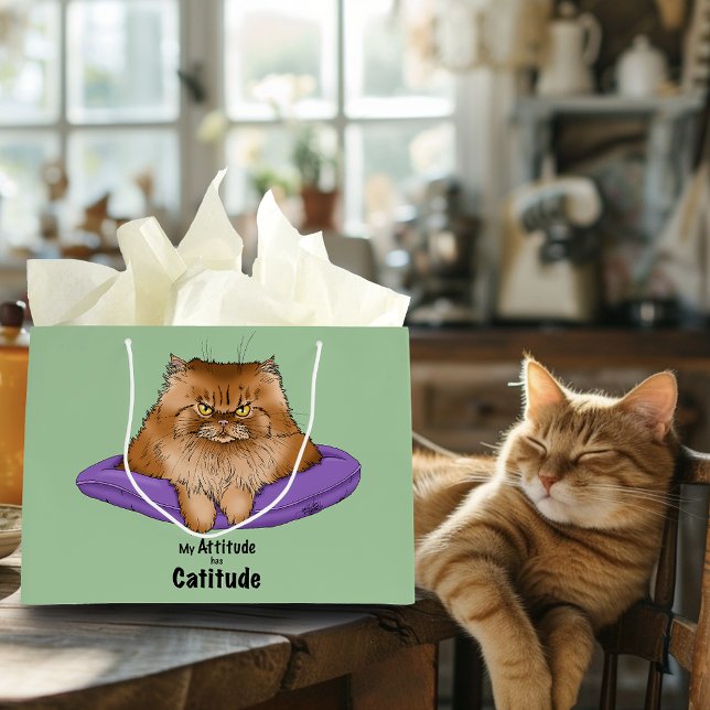 Cat Attitude Funny Große Geschenktüte (Von Creator hochgeladen)