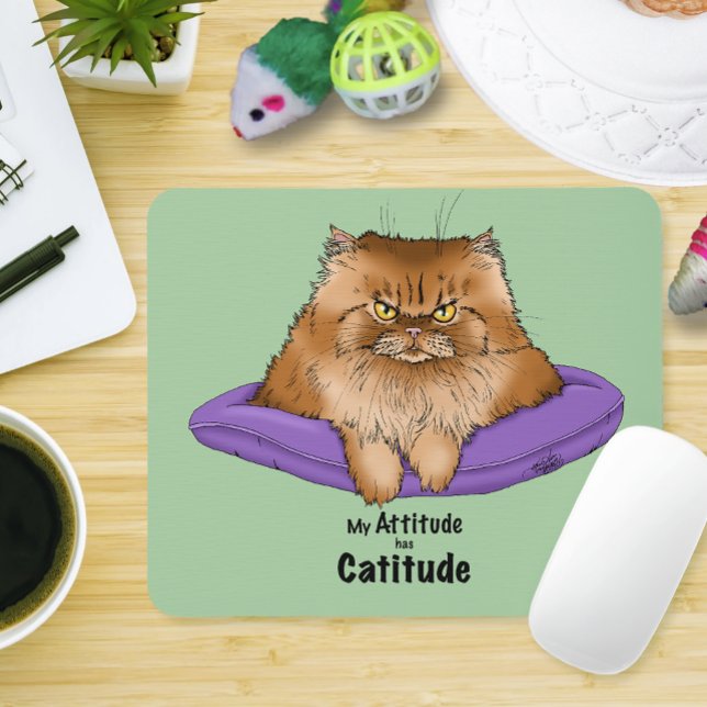 Cat Attitude Funny Mousepad (Von Creator hochgeladen)