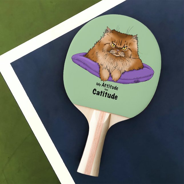Cat Attitude Funny Tischtennis Schläger (Von Creator hochgeladen)