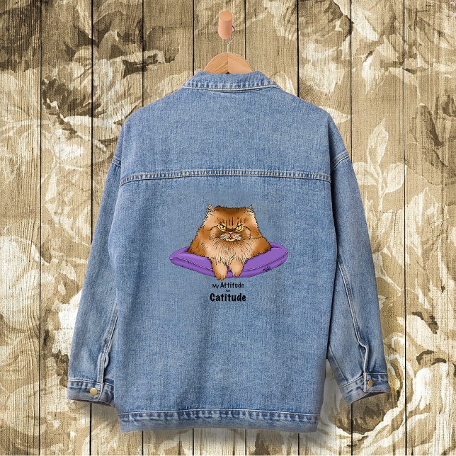Cat Attitude witzig Jeansjacke (Von Creator hochgeladen)