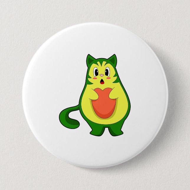Cat Avocado Button (Vorderseite)