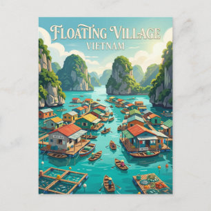 Cát Bà Schwimmendes Dorf Vietnam Postkarte