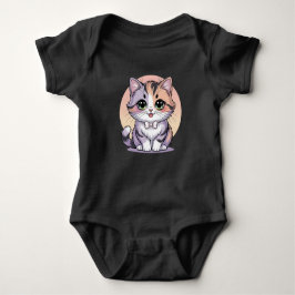 Cat Baby Bodysuit Cute Kitten Green Eyes Infant Baby Strampler