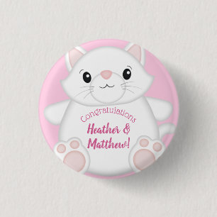 Cat Baby Dusche Kitty Pink Button