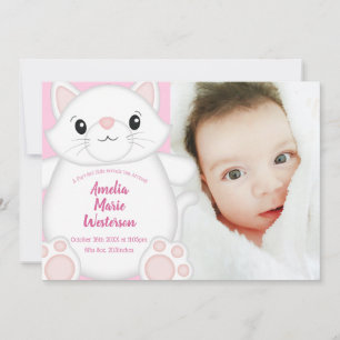 Cat Baby Dusche Kitty Pink Einladung