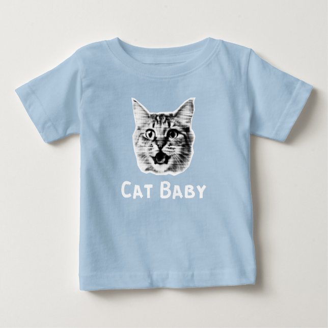 Cat Baby Retro Baby T-shirt (Vorderseite)