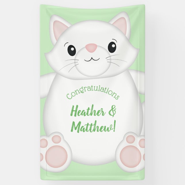 Cat Baby Shower Kitty Banner (Vertikal)