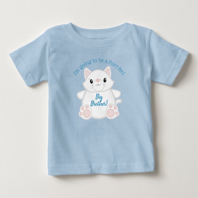 Cat Baby Shower Kitty Blue Baby T-shirt (Vorderseite)