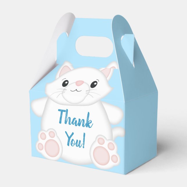Cat Baby Shower Kitty Blue Geschenkschachtel (Vorderseite)