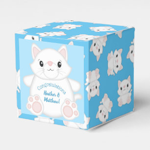 Cat Baby Shower Kitty Blue Geschenkschachtel