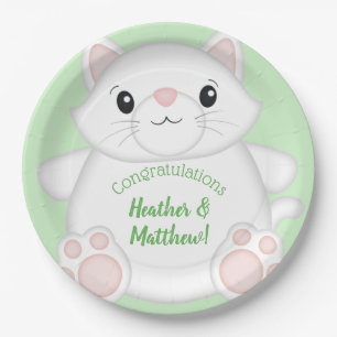 Cat Baby Shower Kitty Pappteller