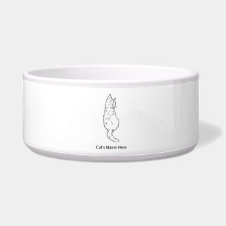 Cat Back View Large Pet Bowl Personalized Napf