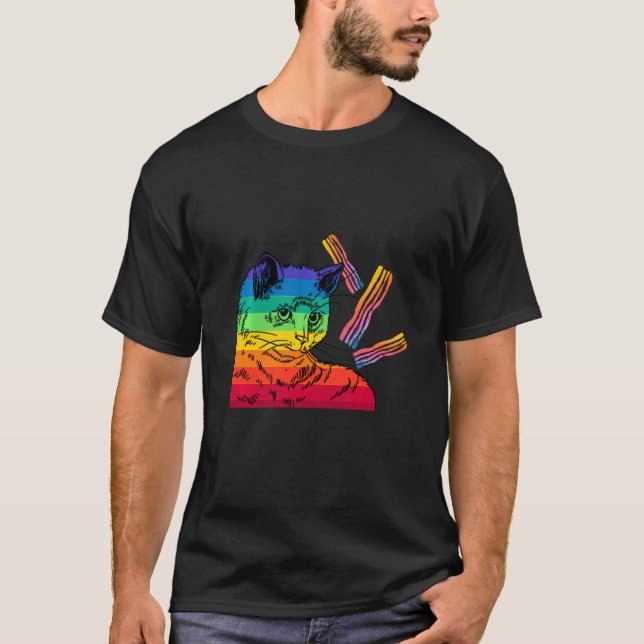 Cat Bacon Rainbow Cat Bacon T-Shirt (Vorderseite)