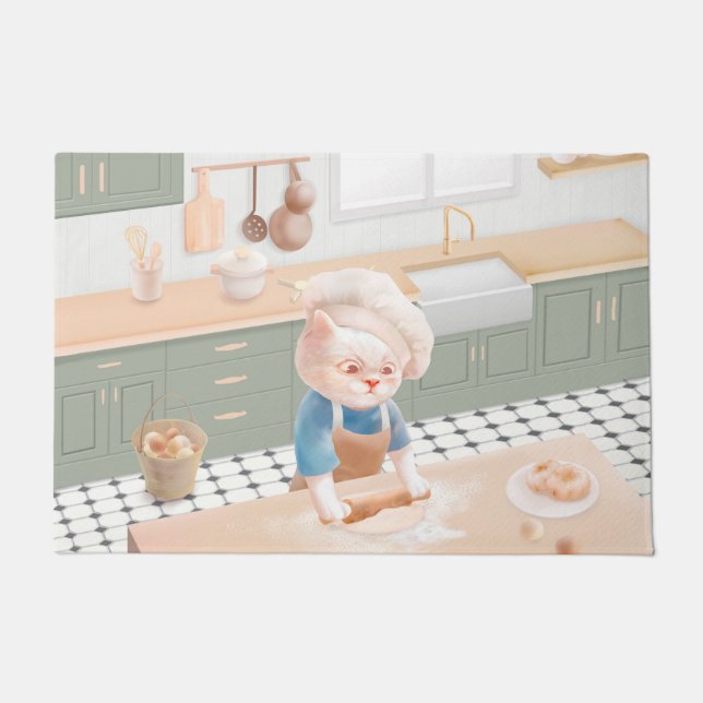 Cat Baker Baby - Cosy Morning Kneading Fußmatte (Vorderseite)