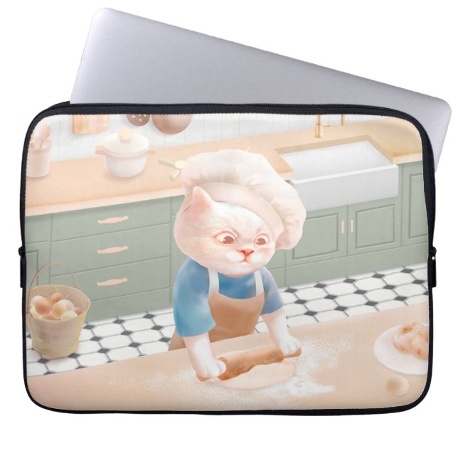 Cat Baker Baby - Cosy Morning Kneading Laptopschutzhülle (Vorderseite)
