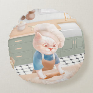 Cat Baker Baby - Cosy Morning Kneading Rundes Kissen