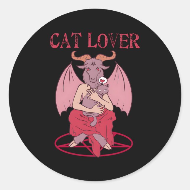 Cat Baphomet Satanic Goat Witchcraft Lucifer Runder Aufkleber (Vorderseite)
