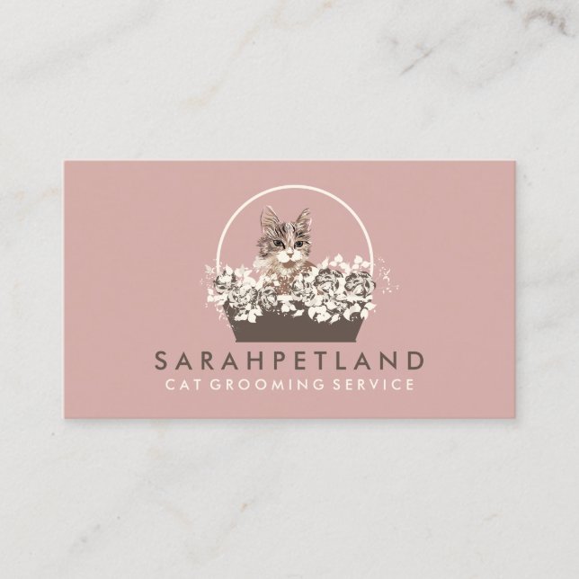 Cat Basket Boho Chic Visitenkarte (Vorderseite)