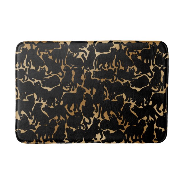 Cat Bathmat Black Cat Art Badezimmer Dekoration Badematte (Vorderseite)