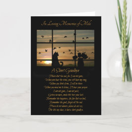 Cat Beileid Individuelle Name Spirituelles Gedicht Karte