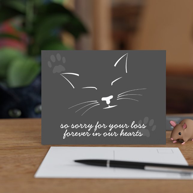 Cat Beileid Postkarte (So sorry for your loss)