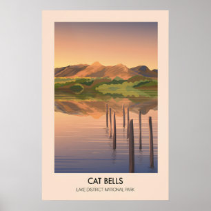 Cat Bells Lake District Reiseplakat Poster