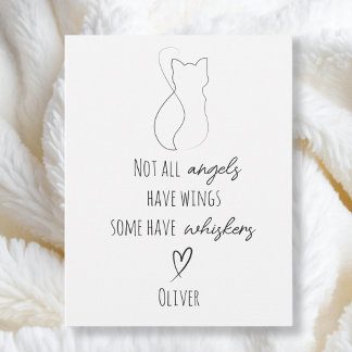 Cat Bereavement Sympathy Card with Cat Name Karte