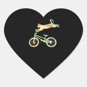 Cat Bike Cycling Bicycle - Ihre Geschenksammlung Herz-Aufkleber
