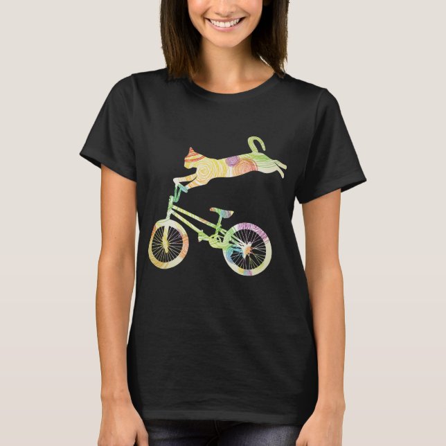 Cat Bike Cycling Bicycle T - Shirt - Ihr Geschenk (Vorderseite)