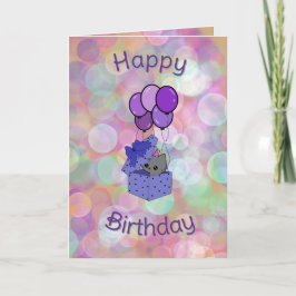 cat birthday card karte