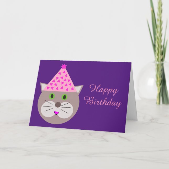 Cat Birthday Card Karte (Vorderseite)