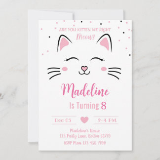 Cat Birthday Einladung Kitten Einladung Kitty