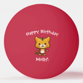 Cat Birthday Niedlich Happy Cartoon Geschenk Tischtennisball