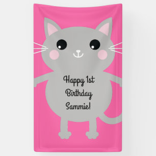 Cat Birthday Party Banner