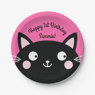 Cat Birthday Party Pappteller