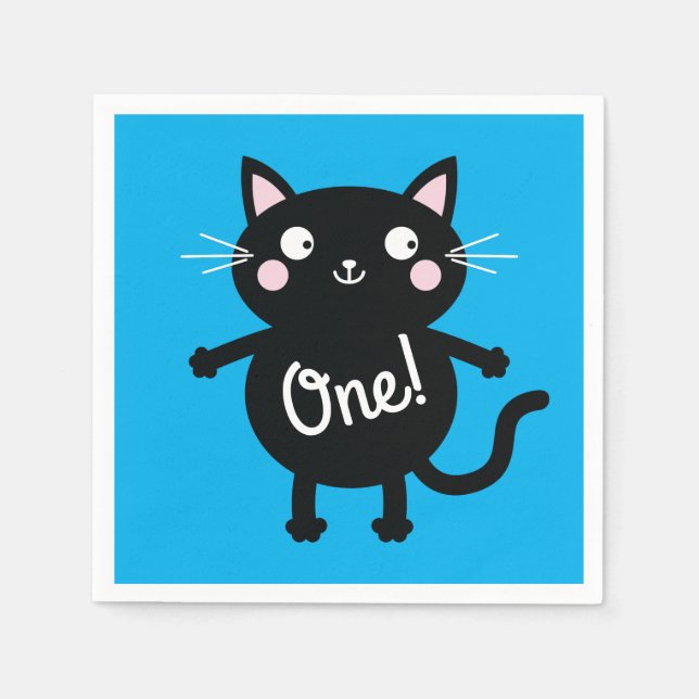 Cat Birthday Party Serviette (Vorderseite)