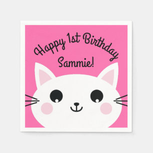Cat Birthday Party Serviette